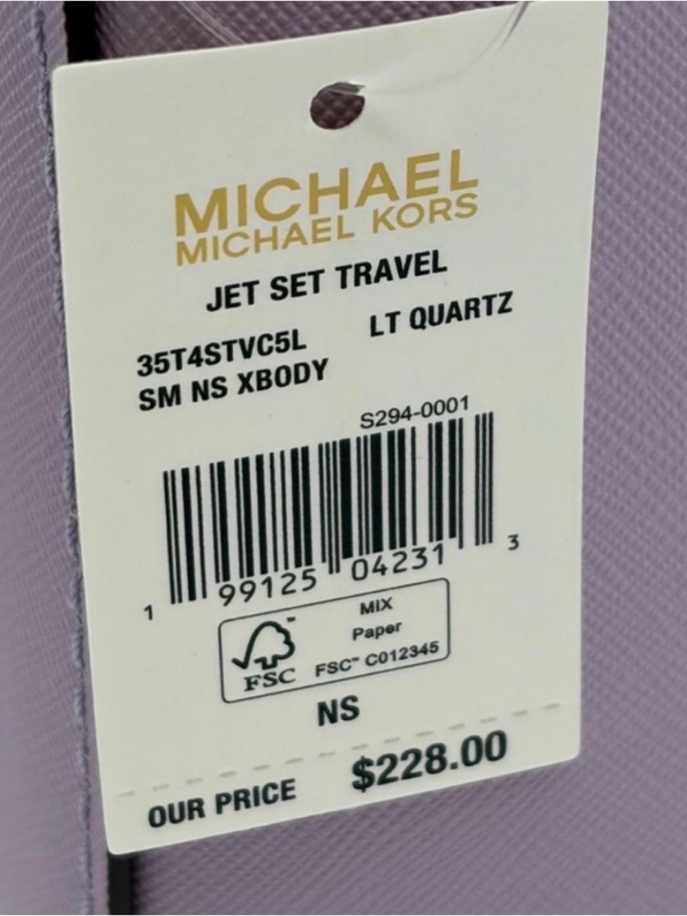 NWT Michael Kors Jet Set Travel Light Quartz Crossbody Bag $228 - Picture 11 of 11